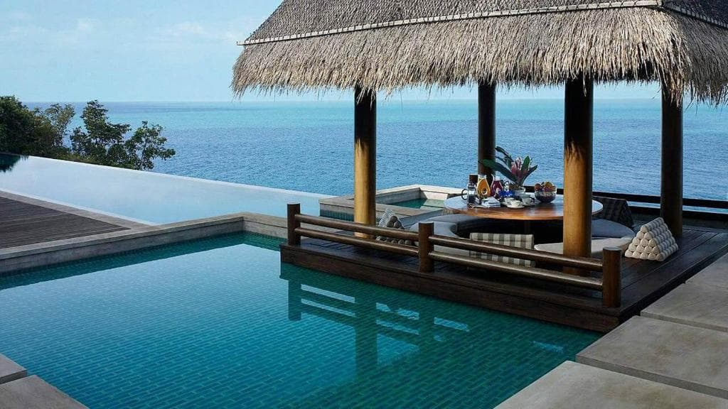 Sunset and coastal scenery at the resort